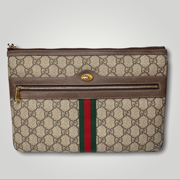 🔴SOLD🔴GUCCI GG Supreme Monogram Large Ophidia Pouch Clutch. - Picture 16 of 17